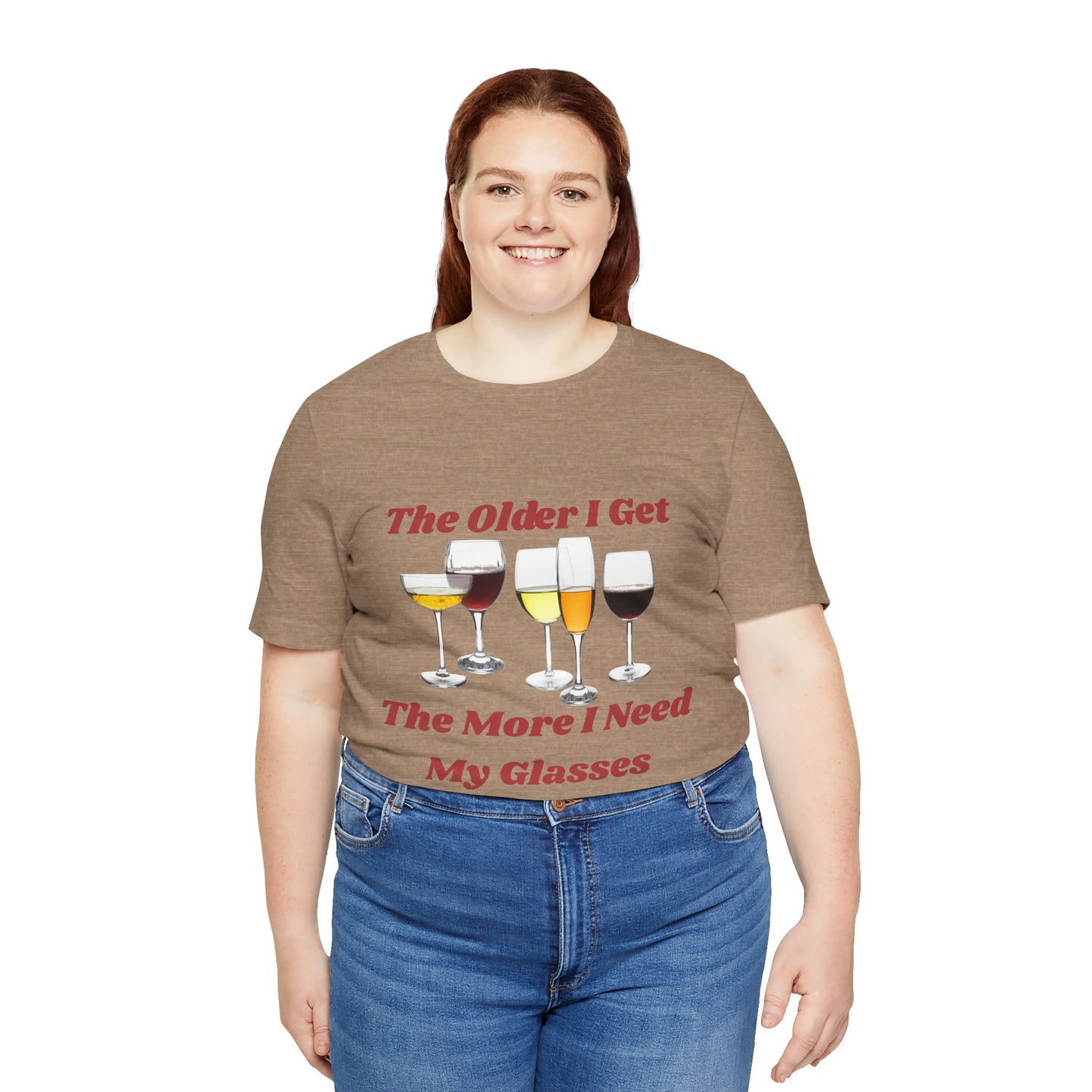 Funny Glasses Tee, Unisex Jersey T-Shirt, Wine Lover Gift, Birthday Gift, Relaxed Fit T-Shirt, Humor Tee, Wine Glass Design