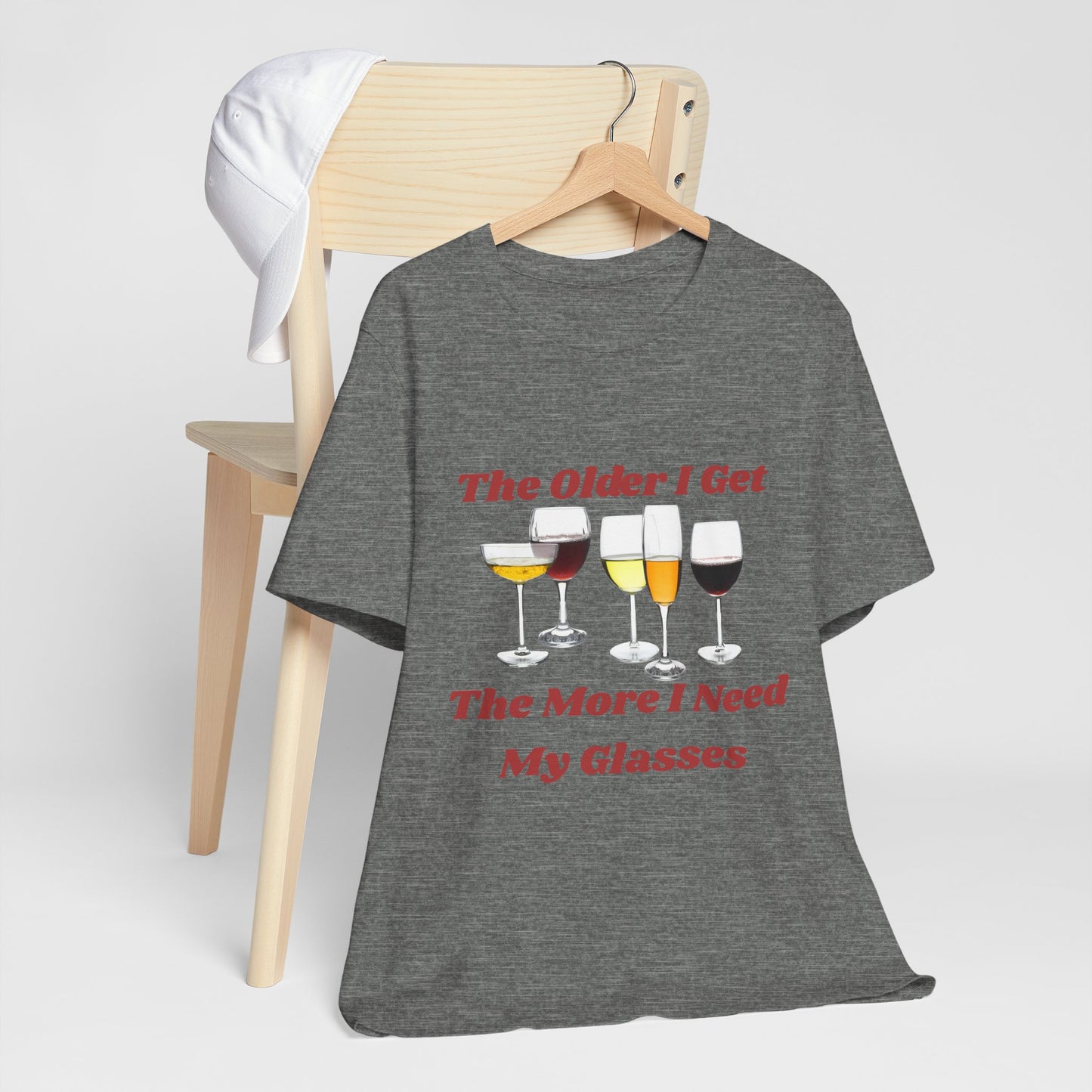 Funny Glasses Tee, Unisex Jersey T-Shirt, Wine Lover Gift, Birthday Gift, Relaxed Fit T-Shirt, Humor Tee, Wine Glass Design