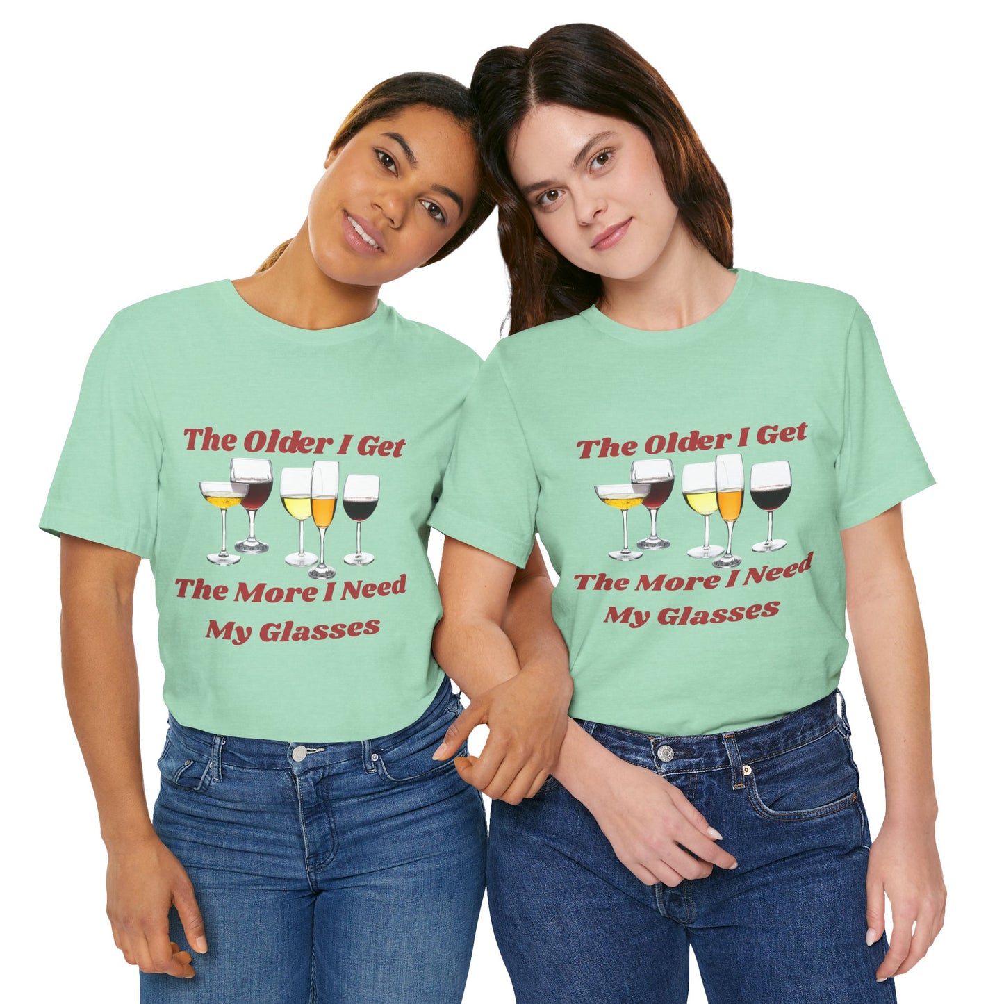 Funny Glasses Tee, Unisex Jersey T-Shirt, Wine Lover Gift, Birthday Gift, Relaxed Fit T-Shirt, Humor Tee, Wine Glass Design
