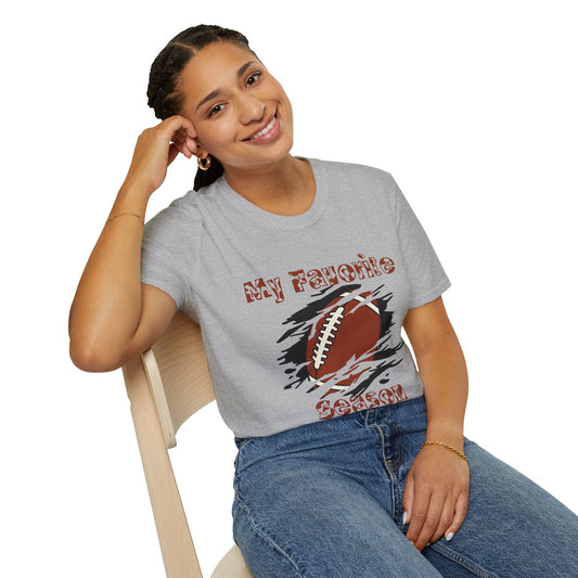 Football Season Unisex T-Shirt, My Favorite Season Tee, Comfortable Sportswear, Gift for Fans, Casual Everyday Wear, Perfect for Game Days